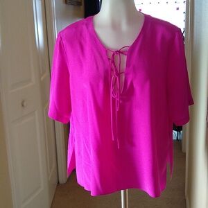 Amanda Uprichard silk tunic style blouse top medium w/ ties